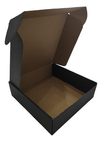 Caja Autoarmable Cuadrada Negra, 25x25x8 Cms,  50 Unid