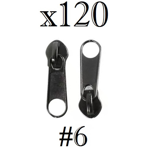 Slider Chino Negro Numero 6 Simple Slyder Cierre Pack 120