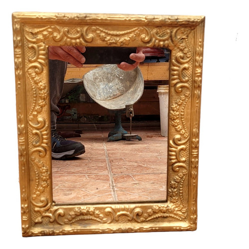 Antiguo Marco De Madera Con Espejo, 34x26cms. Hermoso !! (Usado)