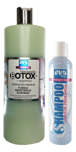 Botox Reparador Capilar Eva Key 1 Litro + 1 Shampoo Limpieza