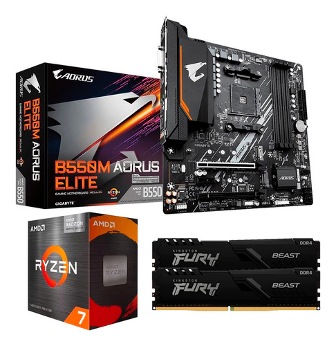 Kit Topsystem Amd Ryzen 7 5700x, 32gb 3200mhz, B550m Aorus