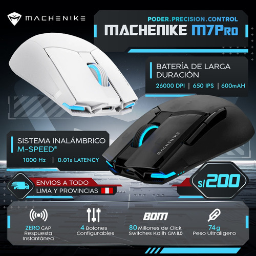 Mouse Gamer Machenike M7 Pro Botones Mecánicos Inalámbrico