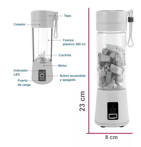 Termo Licuadora Portátil Recargable Batidos Jugos RF HM03 –