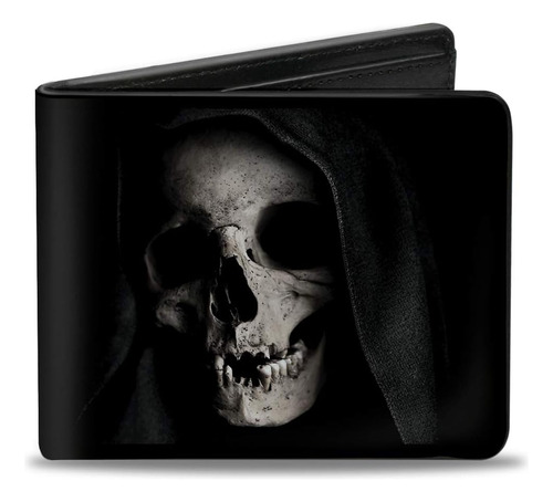 Cartera Hombre Con Hebilla, Plegable, Grim Reaper Face Youre