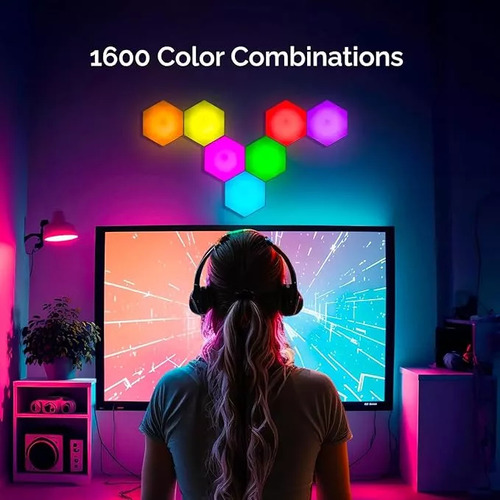 Luz Gamer Hexagonal Control App Cintas Led ( No Usa Pilas )