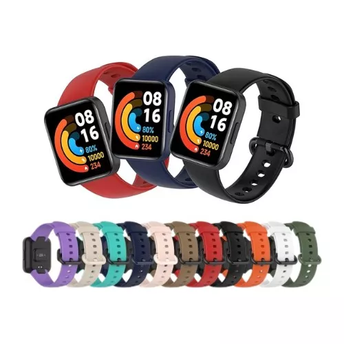 kwmobile Correas de reloj compatibles con Xiaomi Redmi Watch Lite 2 / Redmi  2 Lite - Juego de 2 correas de silicona de repuesto - Negro / Azul oscuro