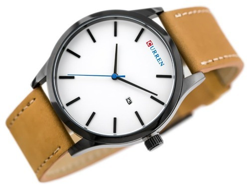 Relogio Curren 8214 Branco Masculino Quartzo Branco Elegante