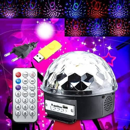 Imagen 2 de 2 de Bola Luz Led Efecto Discoteca Control C/bluetooth + Pendrive