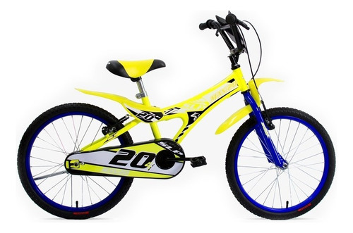 Bicicleta bmx freestyle infantil SLP Max R20 1v frenos v-brakes color amarillo con pie de apoyo  