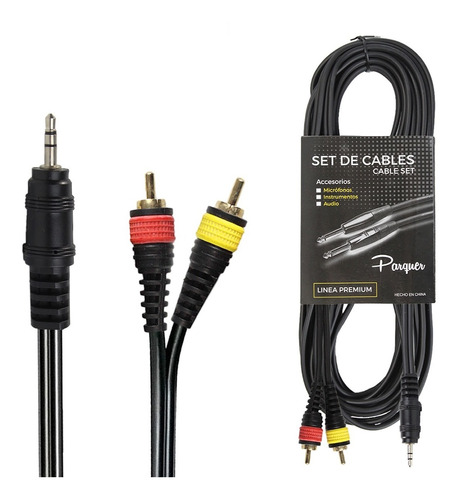 Cable Audio Parquer Rca Macho A Mini Plug Stereo 10 Metros