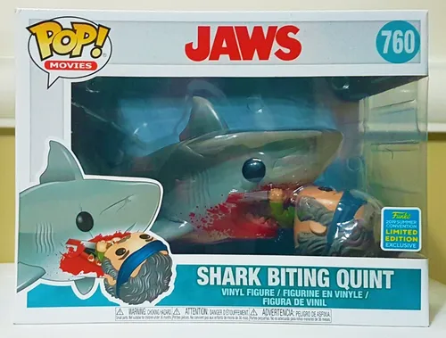 Funko Pop Jaws Shark Biting Quint Super Sized Sdcc 2019