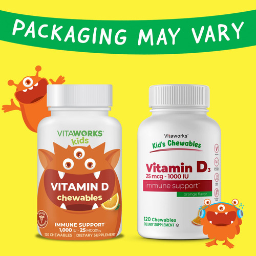Vitaworks Vitamina D Para Niños 1000 Ui Masticable 120 Tab