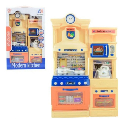 Mini Cocina De Juguete Con Sonido Y Accesorios Para Niños Color Multicolor