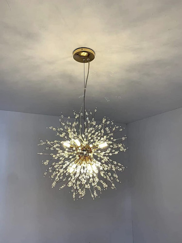 Lampara De Techo De Vidrio Cristal Modelo Gold Vintage Alb