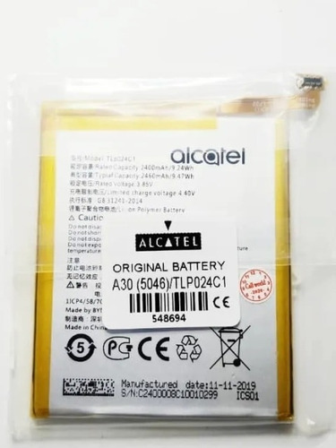 Bateria Pila Alcatel A30 Ot5046 / Tlp024c1 Tienda Fisica