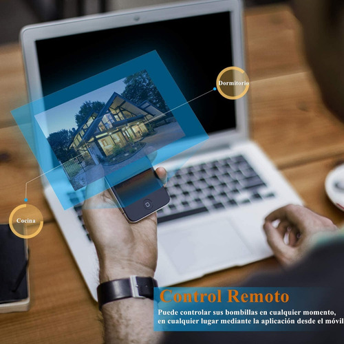 Imagen 2 de 7 de 2 Focos Inteligentes Rgb Wifi Bombilla Alexa Google Siri 9w