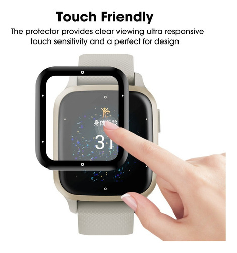 2 Micas Protectoras 3d Tpu Compatible Con Garmin Venu Sq 2