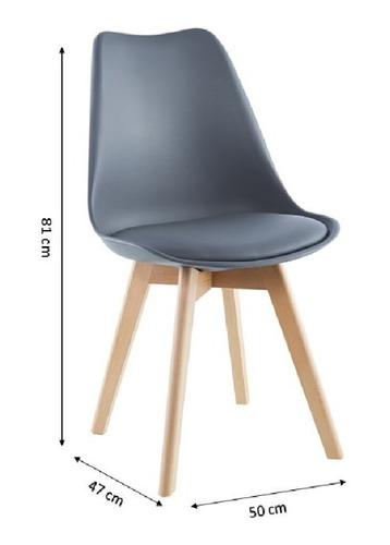 Pack X4 Sillas De Comedor Tulip Gris