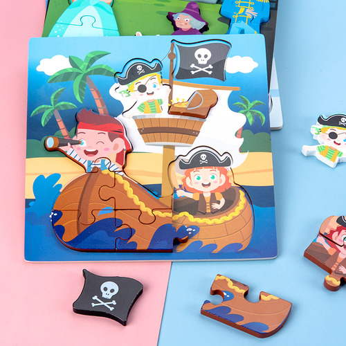 Santa Claus - 3d Wooden Stereoscopic Buckle Puzzle Early