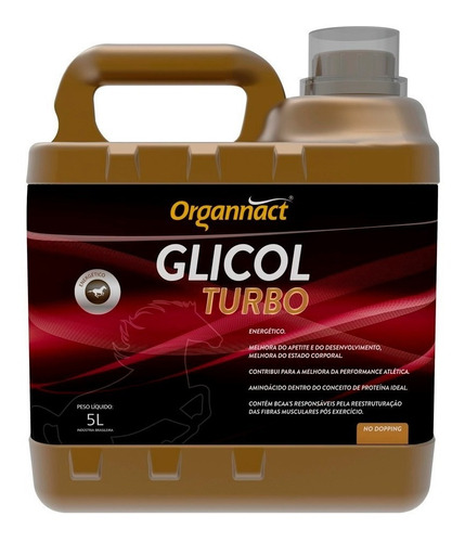 Glicol Equi Turbo 5l Organnact Cavalo 5 Litros  Pet Shop