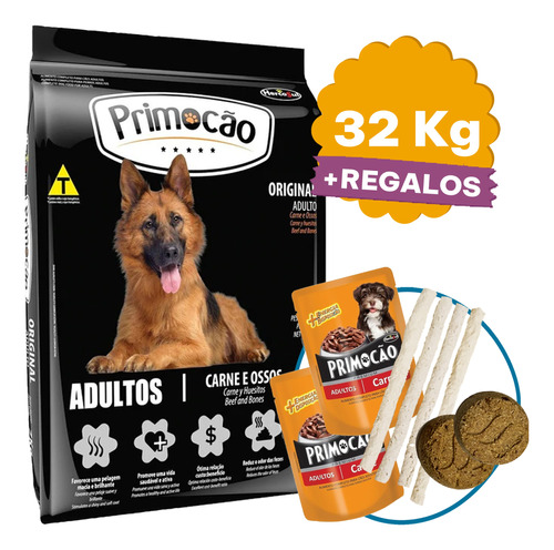 Alimento Perro Adulto Primocao Original 32 Kg + Regalo