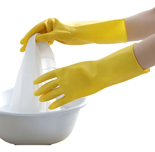 Kit 12 Par Luva Multiuso Látex Limpeza Impermeável Reforçada
