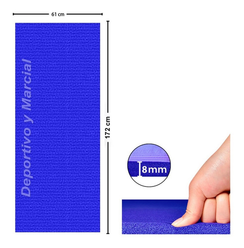 Imagen 5 de 10 de Colchoneta Mat 8 Mm Para Yoga Pilates Fitness Pvc Alfombra