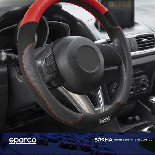 Imagen 3 de 10 de Cubre Volante Gamuza+ Caucho + Pvc Ajuste Universal Sparco