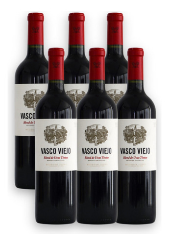 Vasco Viejo Vino Tinto Blend Merlot Malbec Caja X6u 750ml