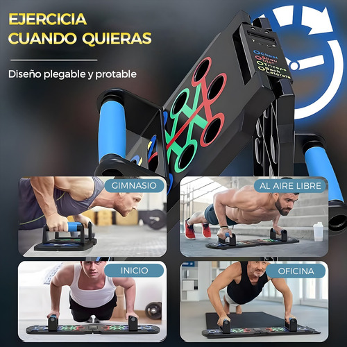 Tabla Para Lagartijas Barras Push Up Ejercicios Tablero Negro