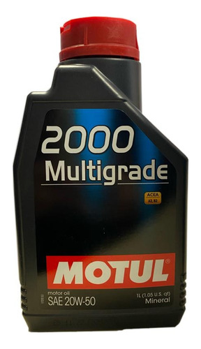 Aceite De Motor De Auto 2000 20w50 Mineral 1 Litro Motul