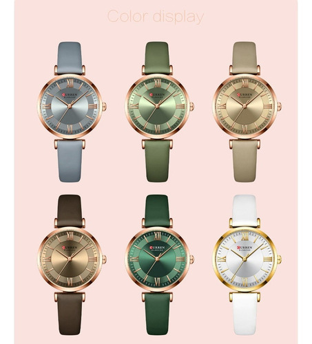 Reloj Dama Moda Curren Pequeña Dial Simple Con Correa Piel