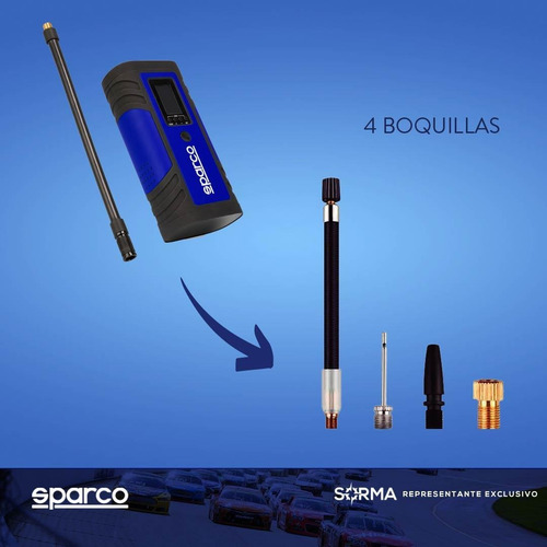 Imagen 7 de 10 de Mini Compresor Portatil 3 Boquillas Pantalla Lcd Luz Led