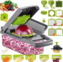 Comprar 22 En 1 Rallador Cortador Rebanador Manual Verduras Frutas Picadora, Picador De Verduras Multifuncional, Mandolina Rallador De Verduras Para Cocina Con 12 Cuchillas De Acero Inoxidable Y Contenedor