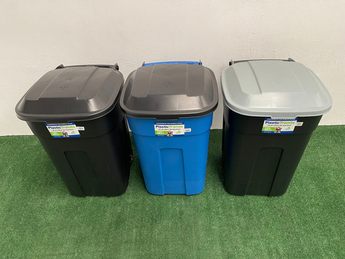 3 X Bote De Basura Tacho 135l Tapa Ruedas Llantas Seguro Pk Color