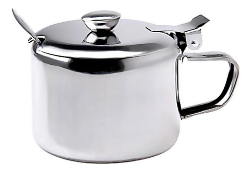 Açucareiro Inox Metálico Com Colher 300 Ml - Chef Line