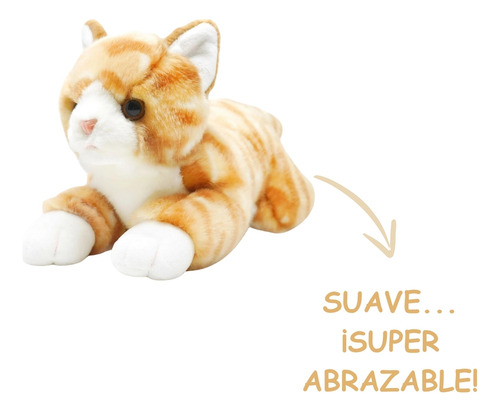 Gato De Peluche Atigrado Viahart Suave 25 Cm Tierno