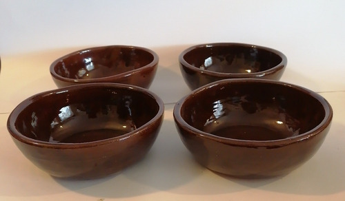 4 Platos Hondos De Barro Libre De Plomo Certificado (500 Ml)