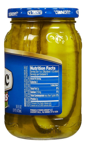 Vlasic Pepinillos Kosher Dill Spears Stackers 473ml Kosher