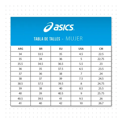 Asics gel chart clearance mujer