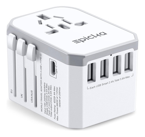 Enchufe Inteligente Marca Epicka 4 Usb + Type C /blanco