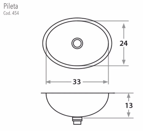 Imagen 2 de 2 de Bacha Ovalada Mi Pileta 454 Lavatorio Baño Bajomesada