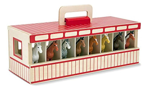 ~? Melissa & Doug Take-along Show-horse Stable Con Caja De M