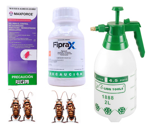 Maxforce Gel Veneno Para Cucarachas Fiprax 250ml + Fumigador
