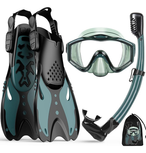 Equipo De Snorkel Kuyou Mask Fins Para Adultos, Máscara Anti