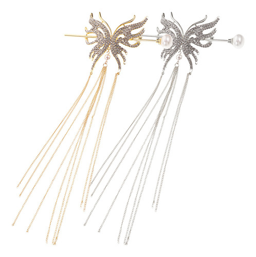 2pcs Cepillo Secador De Pelo Con Forma De Mariposa Y Perla