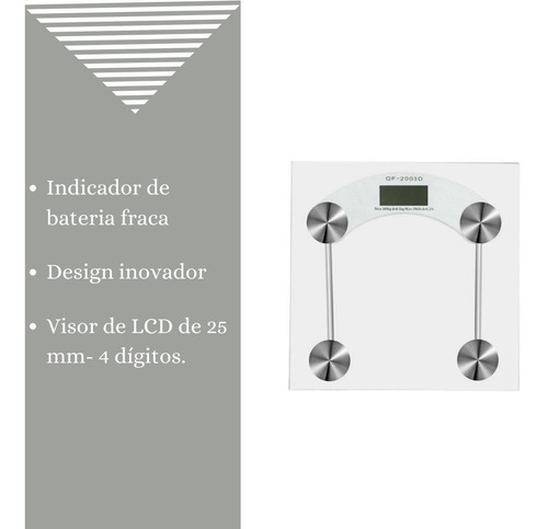 Imagem 2 de 10 de Balança Corporal Digital Vidro Quadrada Automática Até 180kg
