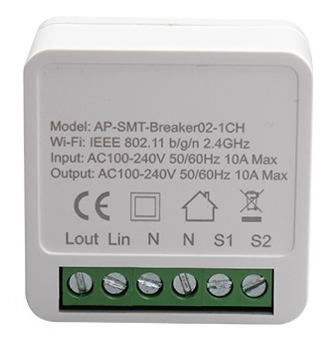 Imagen 1 de 8 de Mini Switch Interruptor Wifi Tuyasmart 1 Canal -domotica-