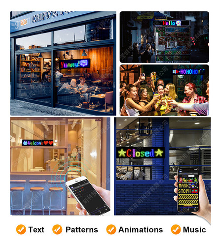 Letrero Negocio Luminoso Pantalla Flexibl Led 12x47cm App,x