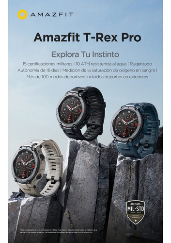 Imagen 6 de 6 de Smartwatch Amazfit T-rex Pro Reloj Inteligente